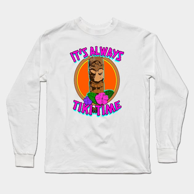 Retro: Tiki Time Long Sleeve T-Shirt by Retro-Matic